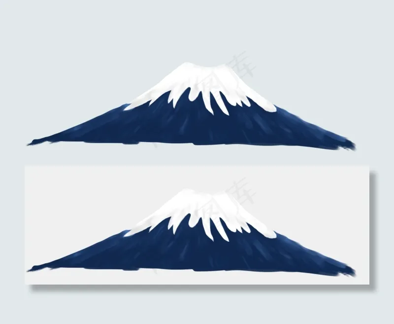 手绘旅游日本富士山风景,免抠元素(1955X673(DPI:300))psd模版下载