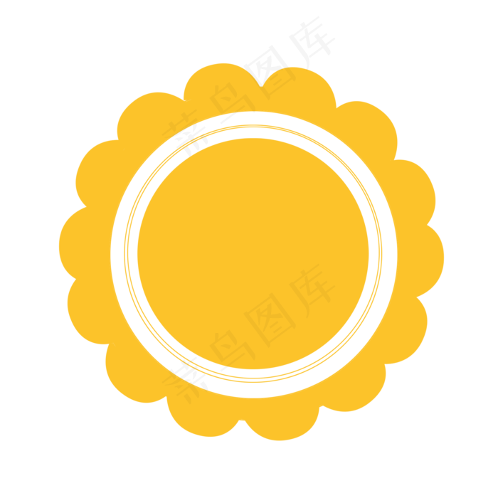 黄色太阳花卡通图标(2000X2000(DPI:300))psd模版下载