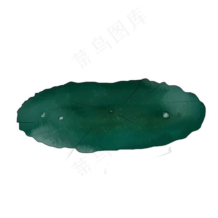 荷叶雨滴清明节手绘装饰(3000X3000(DPI:299))psd模版下载
