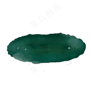 荷叶雨滴清明节手绘装饰