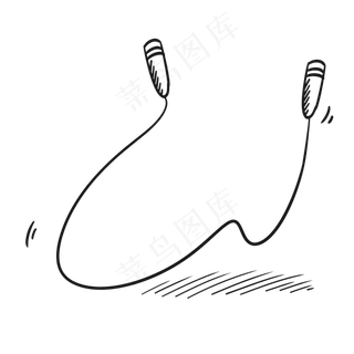 黑白简约六一儿童节可爱跳绳,免抠元素