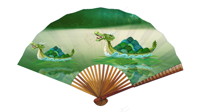 矢量端午节扇子装饰图案