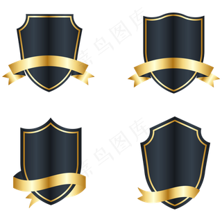 黑金电商正品保障勋章,免抠元素