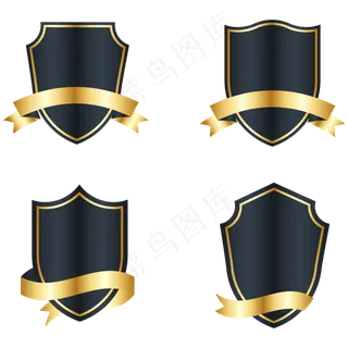 黑金电商正品保障勋章,免抠元素