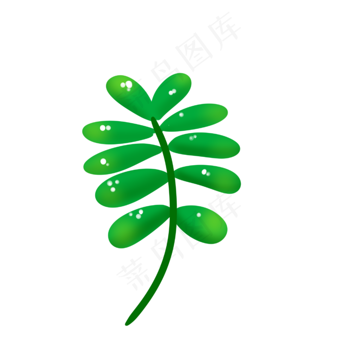 手绘水彩植物树枝矢量素材