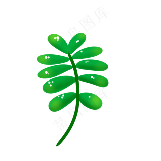 手绘水彩植物树枝矢量素材