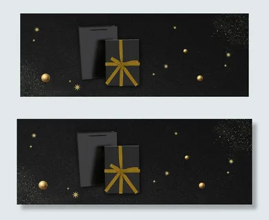 圣诞节蓝色质感banner