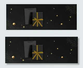 圣诞节蓝色质感banner