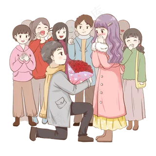 情人节男生追求女孩求婚
