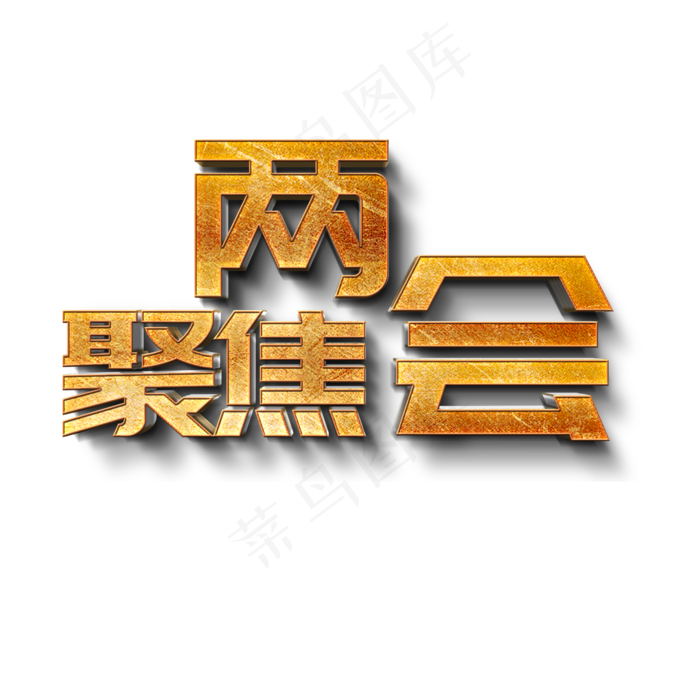 聚集两会立体字