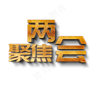 聚集两会立体字