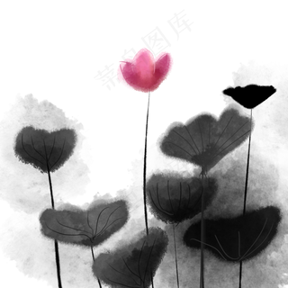 水墨荷花图