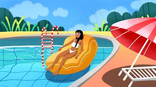 卡通手绘风8.23处暑配图