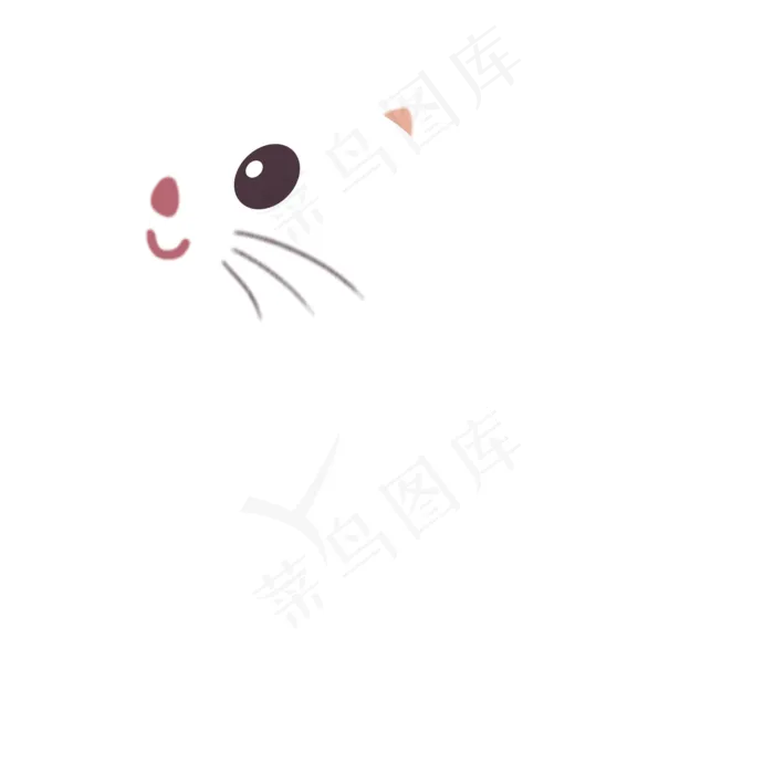 盛夏处暑清凉白色猫咪侧脸手绘插(2000X2000(DPI:299))psd模版下载