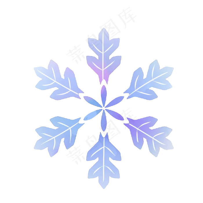 圣诞节手绘水彩蓝色雪花(2000X2000(DPI:300))psd模版下载