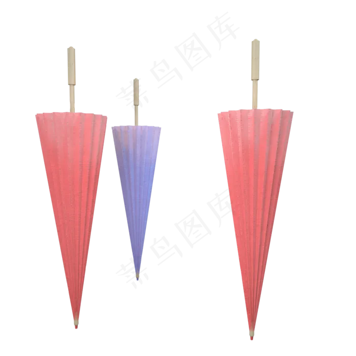 3D古风传统油纸伞,免抠元素(2000X2000(DPI:72))psd模版下载