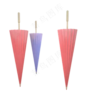 3D古风传统油纸伞,免抠元素