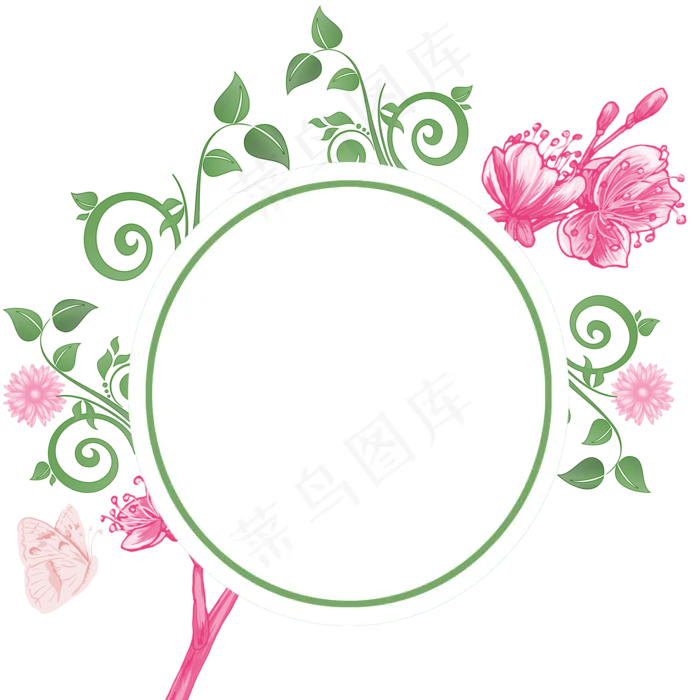 夏日边框花朵花纹边框(2000X2000(DPI:300))psd模版下载