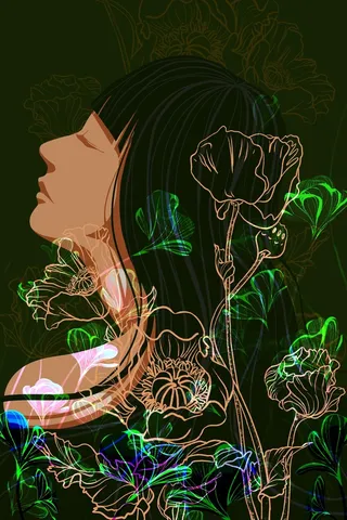 洋溢着春意的女孩