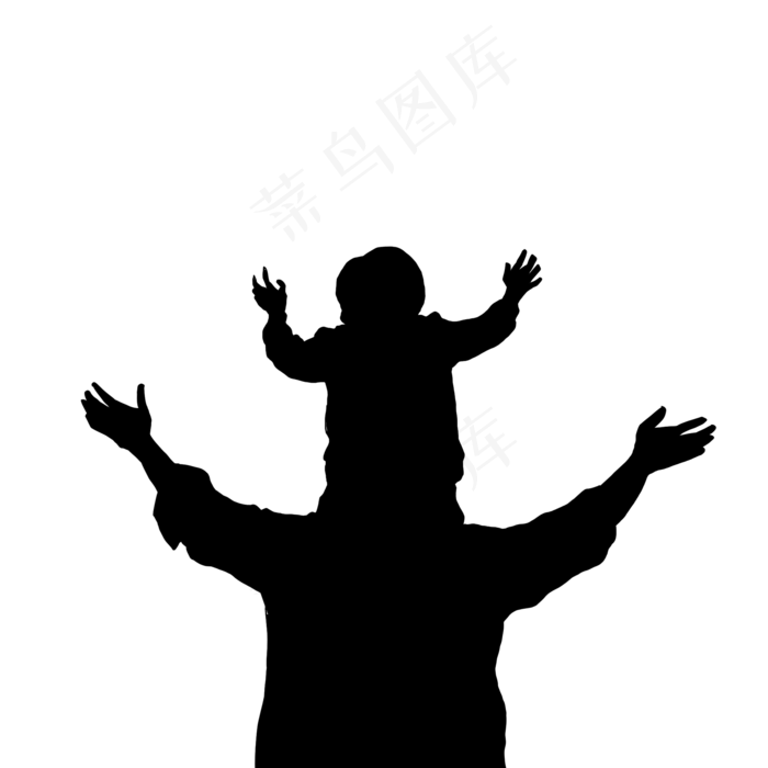 背着自己的父亲剪影父亲节(2000X2000(DPI:300))psd模版下载