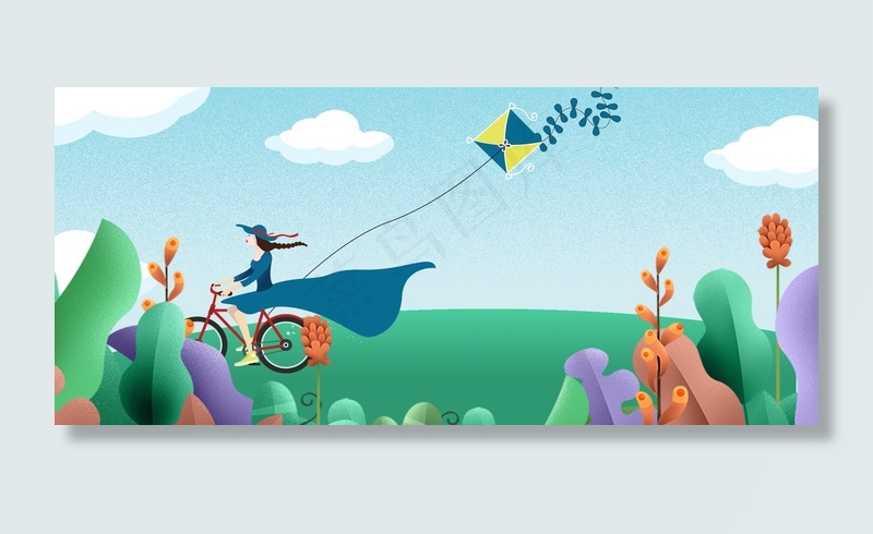 文艺春分清新Banner背景