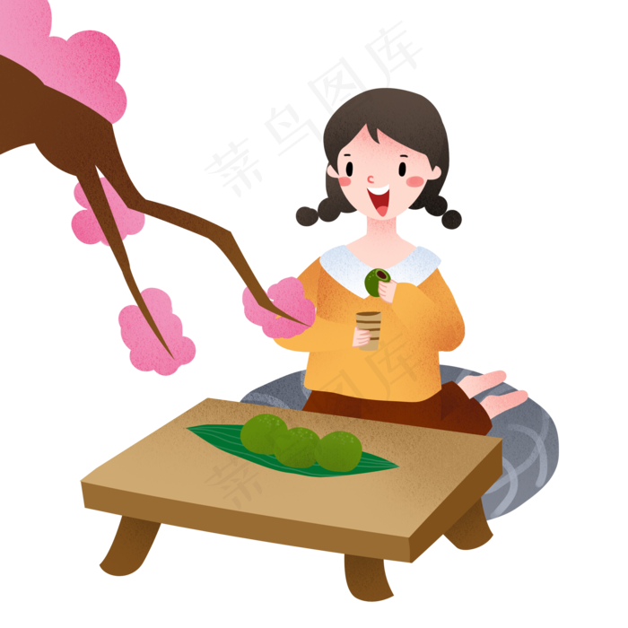 清明节美食的插画