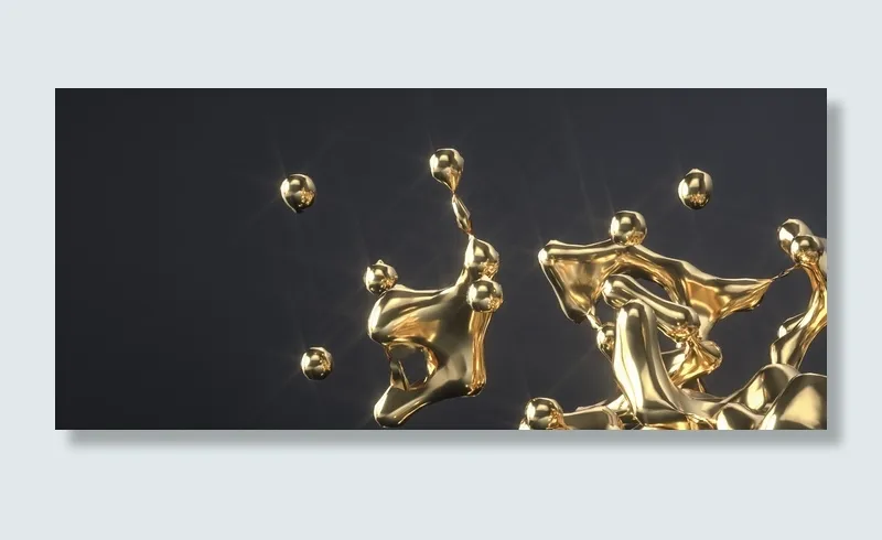 C4D立体简约黄金液体黑金电商通用