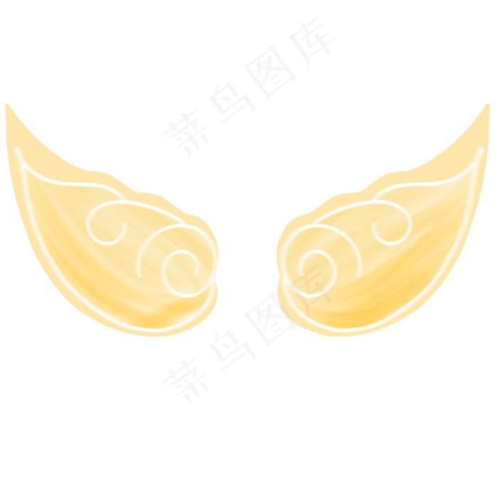 六一儿童节黄色卡通小翅膀(2000X2000(DPI:300))psd模版下载