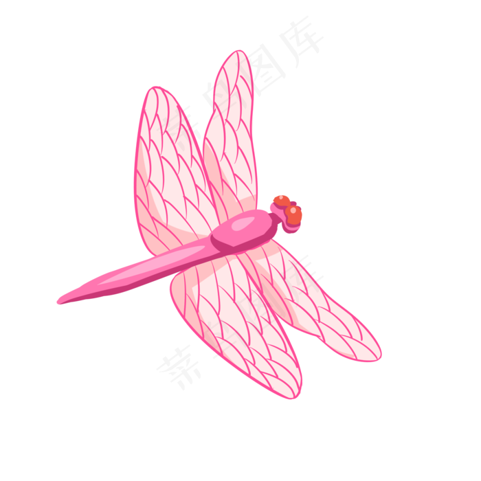 夏日昆虫红色蜻蜓元素