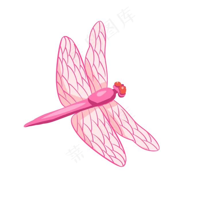 夏日昆虫红色蜻蜓元素(2000X2000(DPI:300))psd模版下载