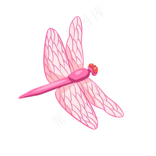 夏日昆虫红色蜻蜓元素