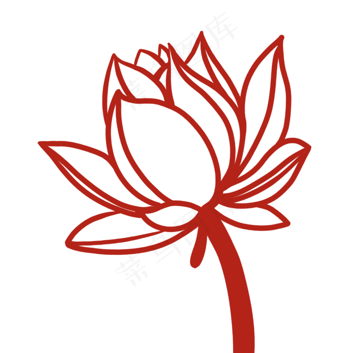 简约荷花装饰插图