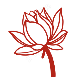 简约荷花装饰插图