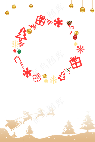 红色主题圣诞节边框,免抠元素