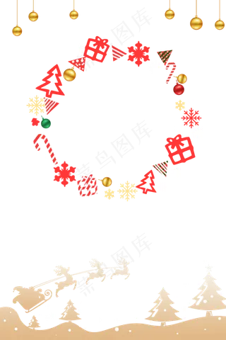 红色主题圣诞节边框,免抠元素