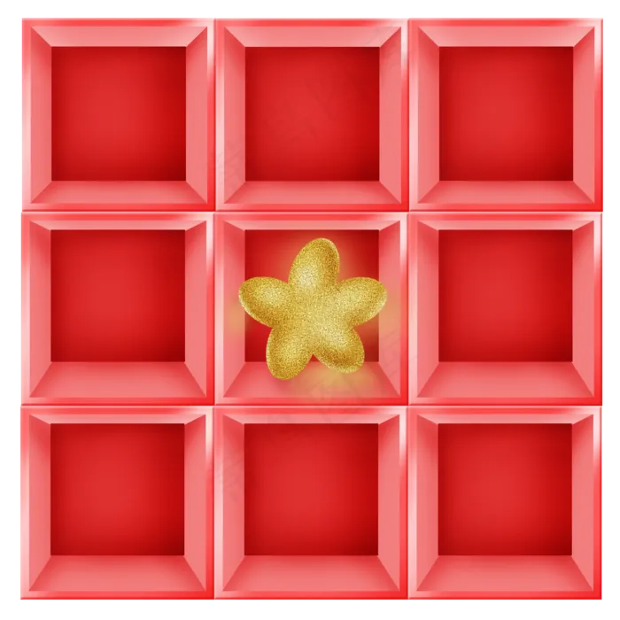 红色九宫格展柜(2000X2000(DPI:300))psd模版下载