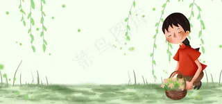 二十四节气春分简约文艺banner