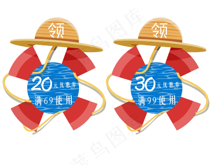夏季简约创意优惠券(2586X2001(DPI:300))psd模版下载