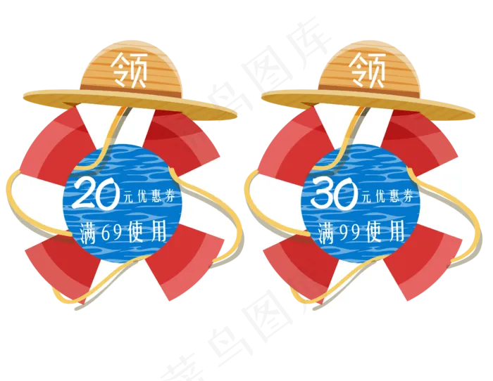 夏季简约创意优惠券(2586X2001(DPI:300))psd模版下载