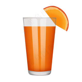 橙色橙汁果汁饮料PSD透明底