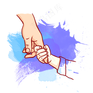 母亲节大手拉小手PNG免抠素材