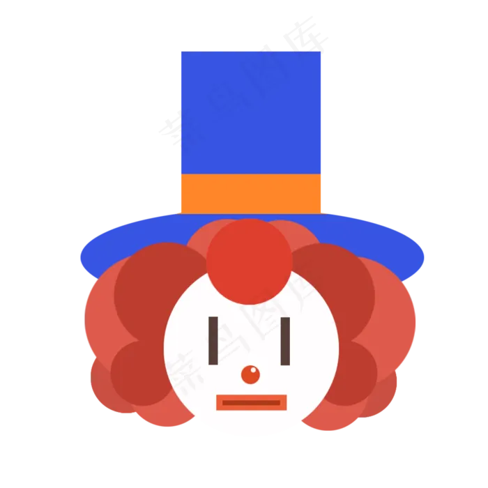 愚人节扁平化几何小丑,免抠元素(2000X2000(DPI:300))psd模版下载