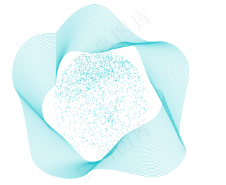 免抠绿色不规则花形图案