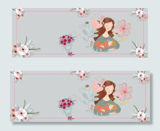 512母亲节小清新电商促销banner