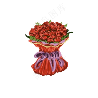 红色玫瑰花束