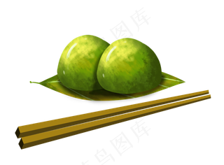 清明节绿色系青团节日美食特色小