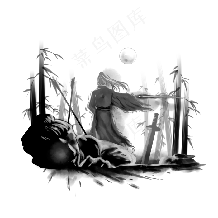 江湖大侠,免抠元素(3000*3000px 300 dpi )psd模版下载