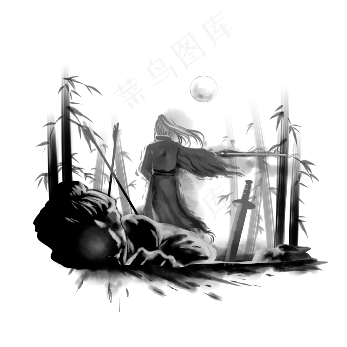 江湖大侠,免抠元素(3000*3000px 300 dpi )psd模版下载