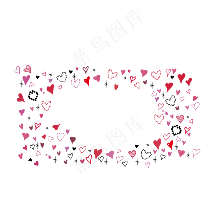 爱心表白边框(2016X3086(DPI:300))ai矢量模版下载