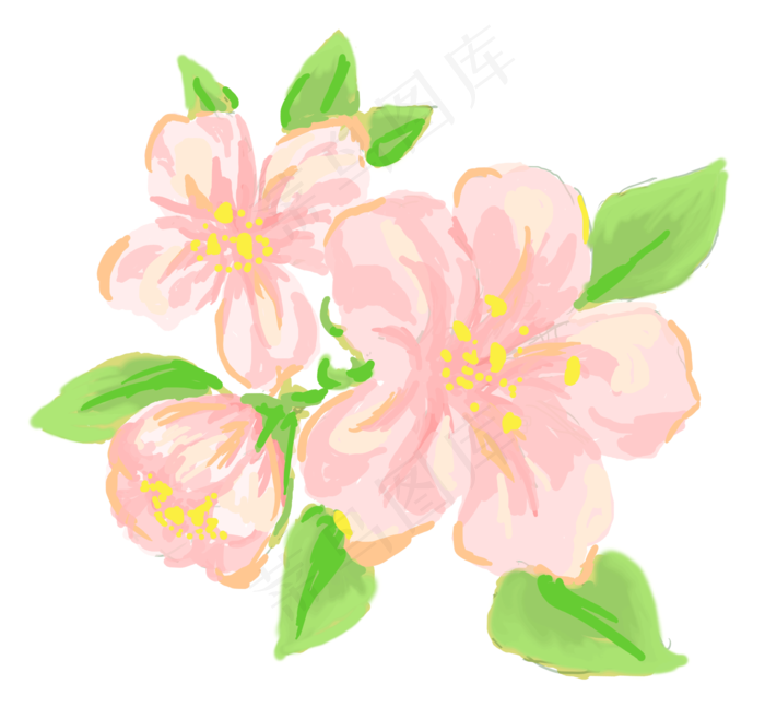 春天樱花免抠图装饰(3445X3238(DPI:300))psd模版下载